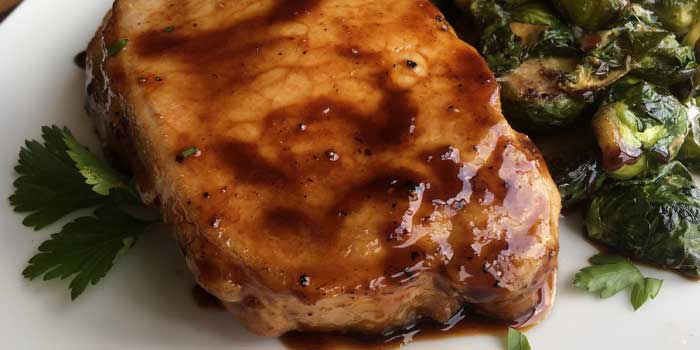 Keto Low Carb recipe Pork Chops Balsamic Maple Sauce